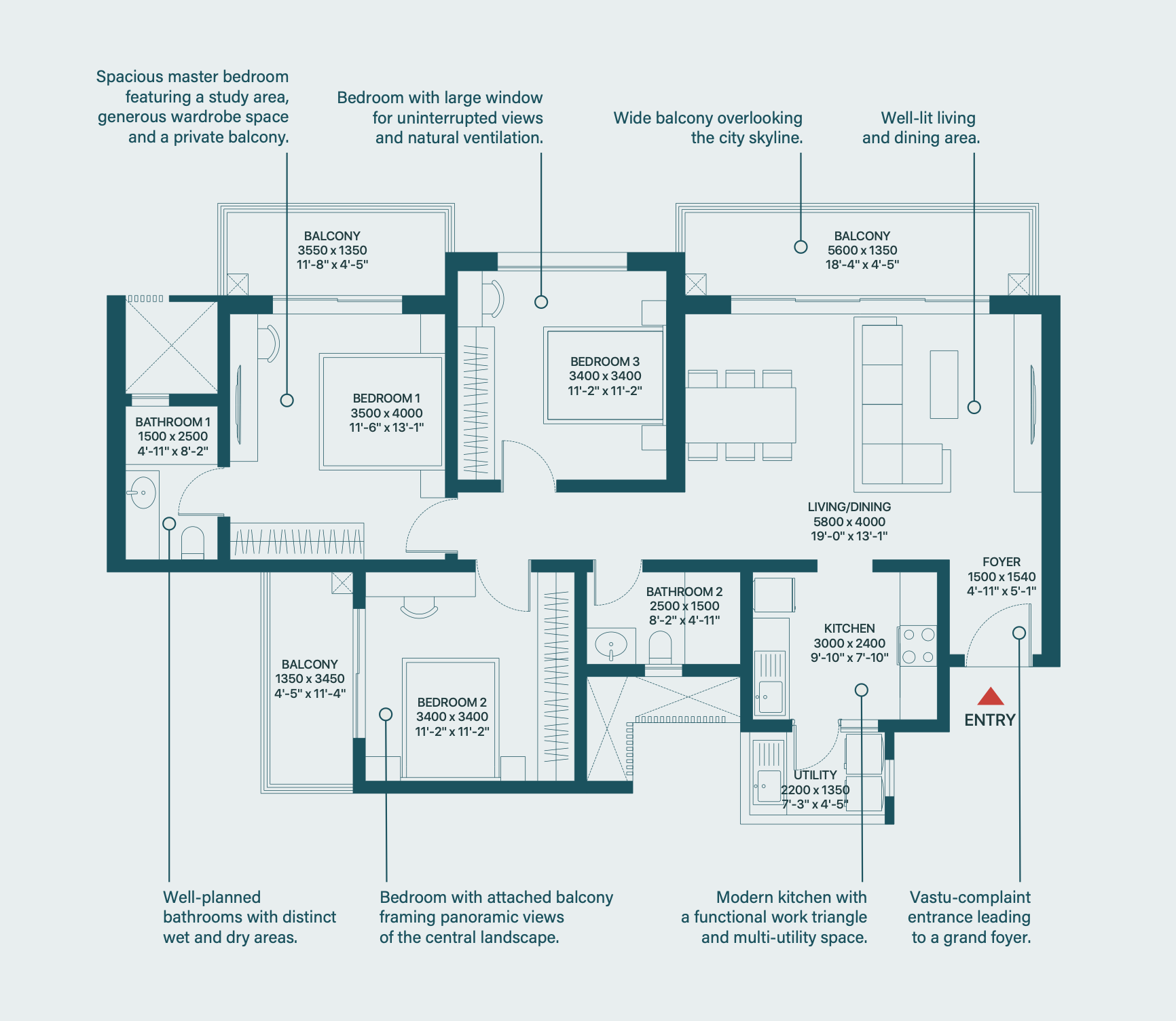 Towers 7 & 8 1764.19 sq. ft.